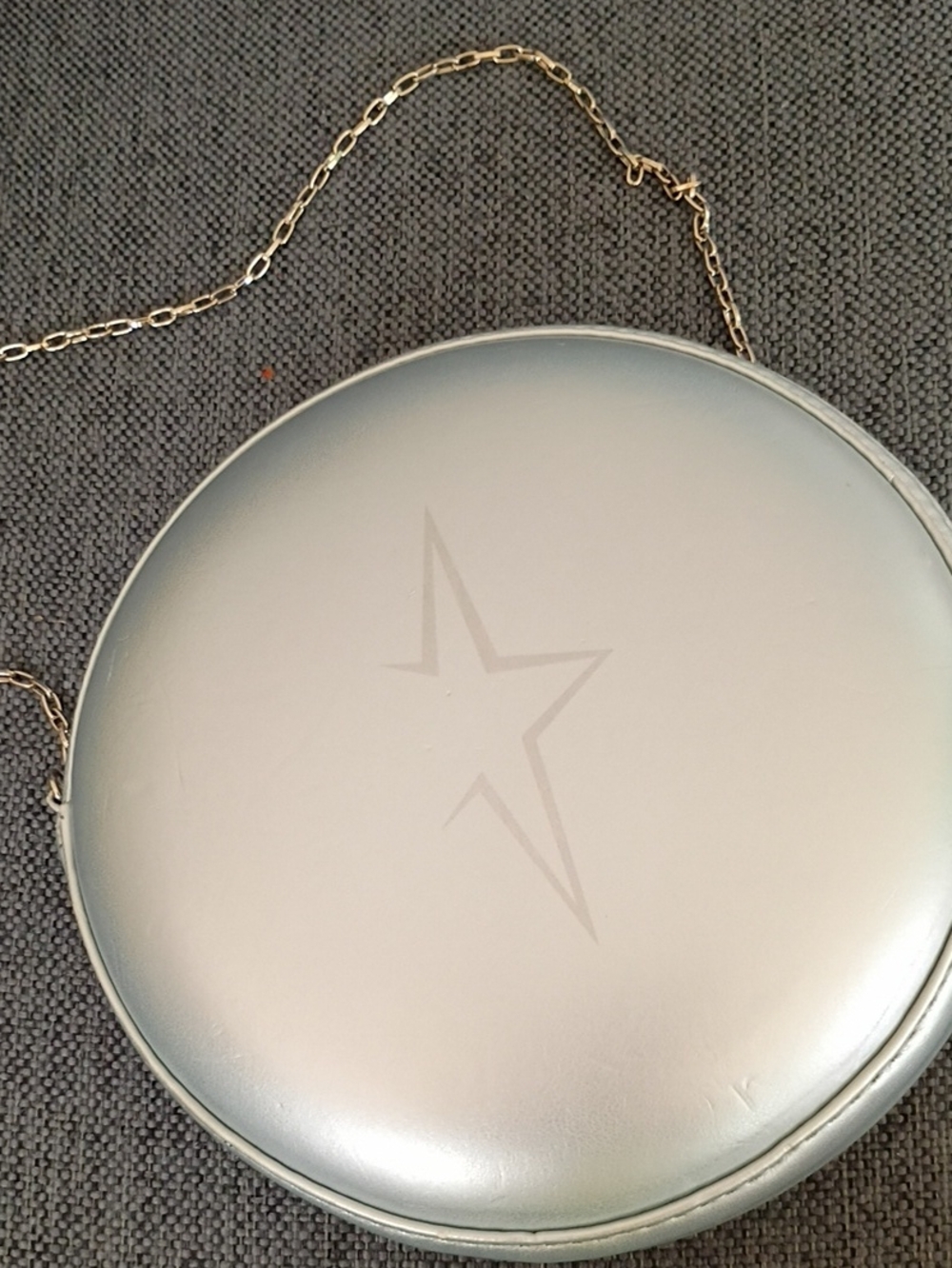 Thierry Mugler Metallic Silver Round Chain Shoulder Bag